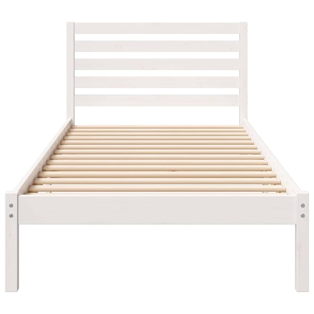 Struttura del letto Bianco 80 x 220 cm Pino massello