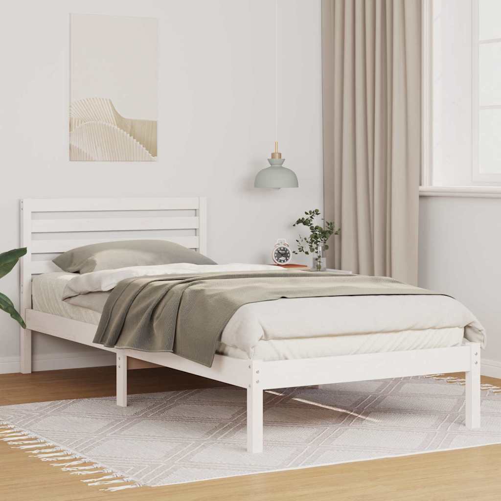 Struttura del letto Bianco 100 x 220 cm Pino massello