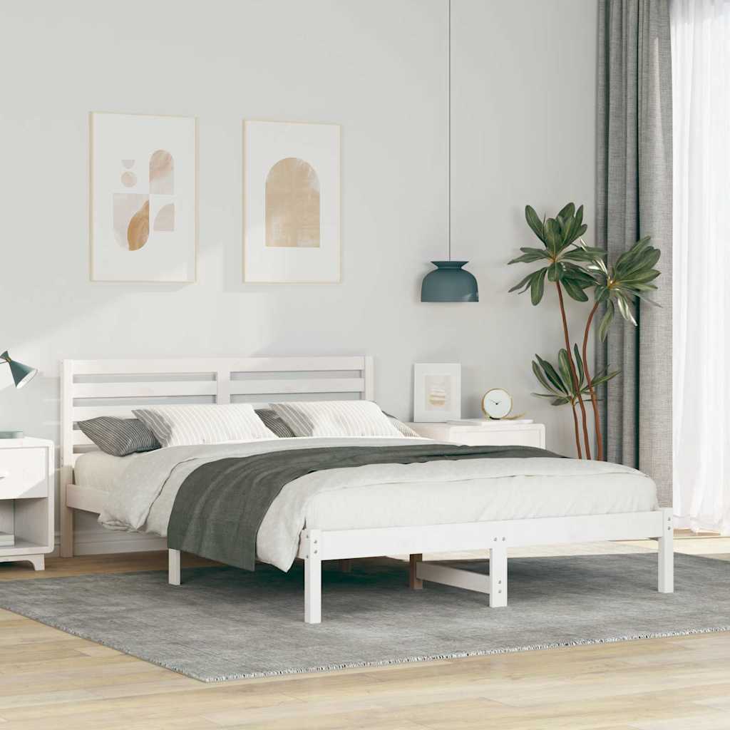 Struttura del letto Bianco 140 x 220 cm Pino massello