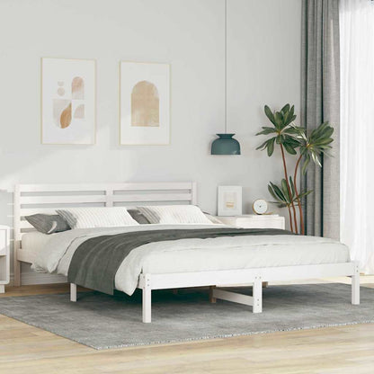 Struttura del letto Bianco 160 x 220 cm Pino massello