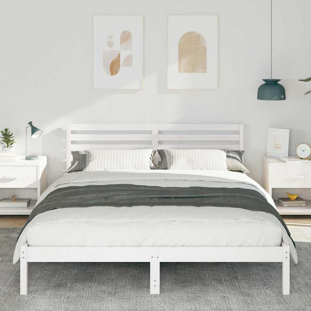 Struttura del letto Bianco 160 x 220 cm Pino massello