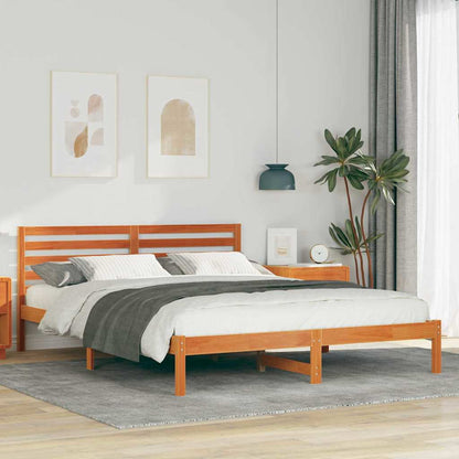 Struttura del letto Marrone cerato 160 x 220 cm Pino massello