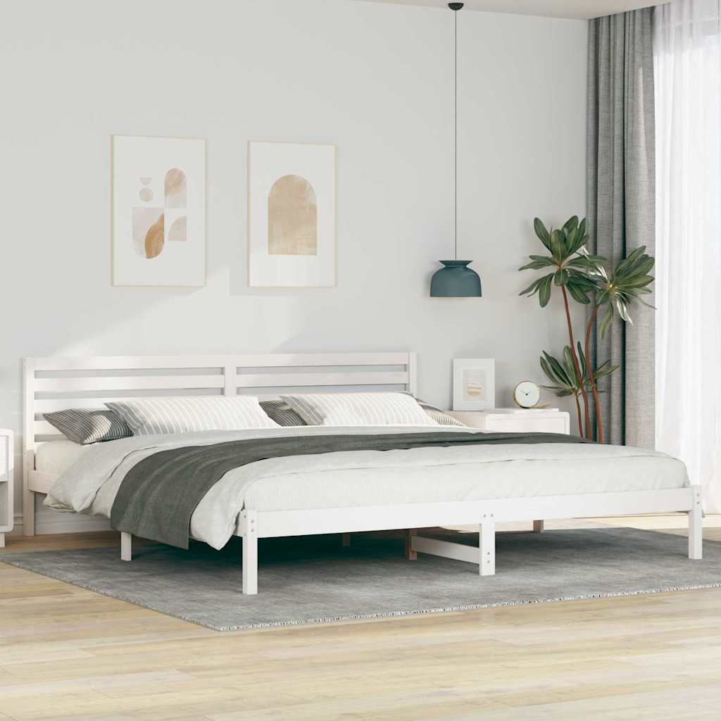 Struttura del letto Bianco 180 x 220 cm Pino massello