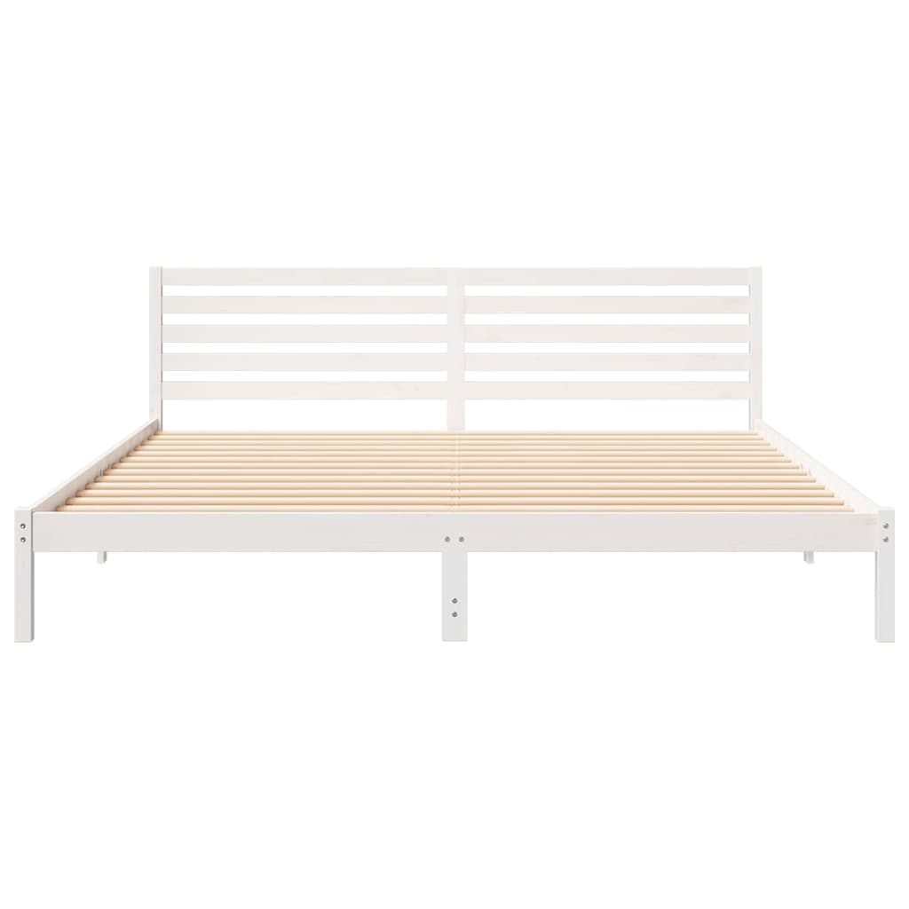 Struttura del letto Bianco 200 x 220 cm Pino massello