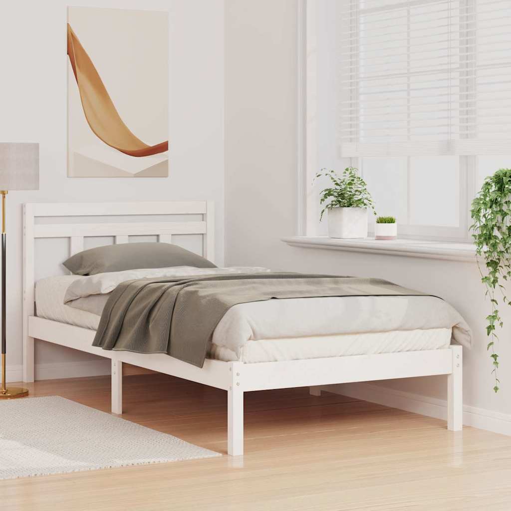 Struttura del letto Bianco 90 x 200 cm Pino massello