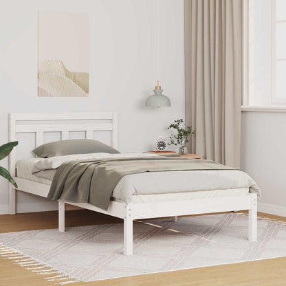 Struttura del letto Bianco 100 x 200 cm Pino massello