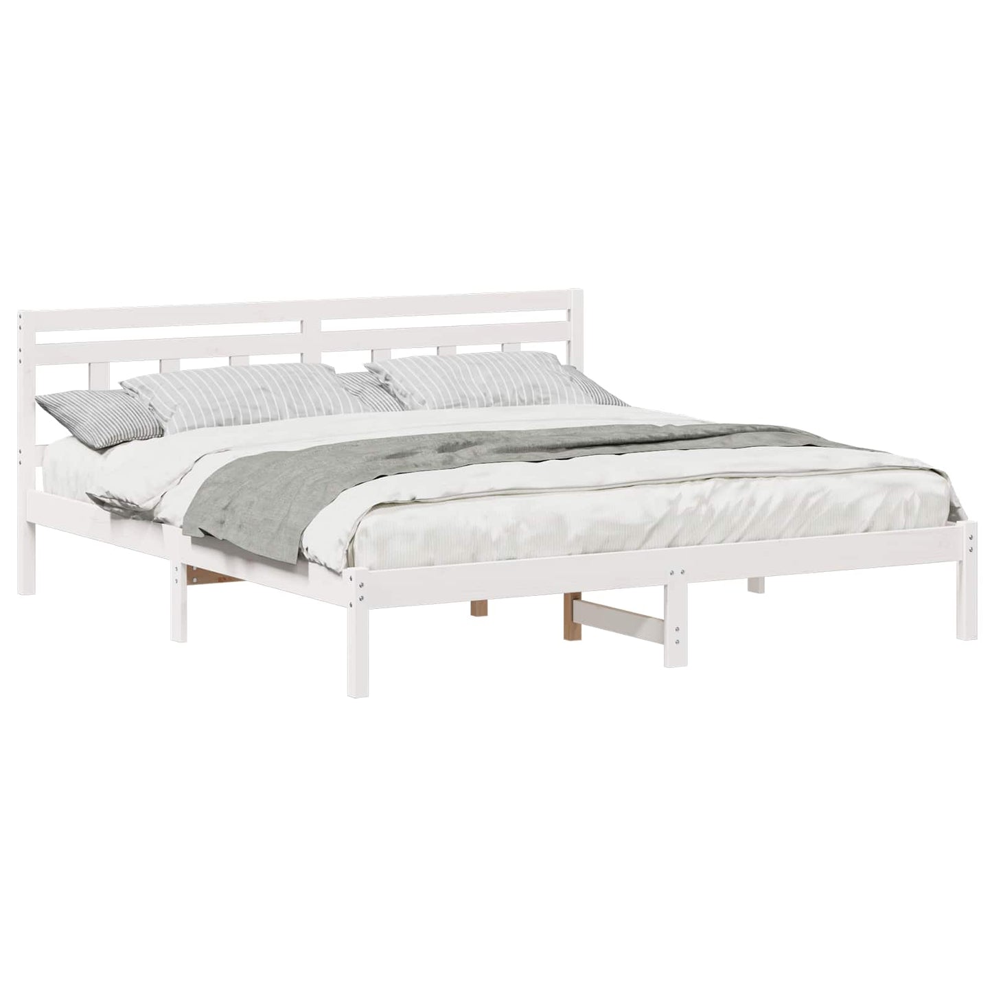 Struttura del letto Bianco 200 x 200 cm Pino massello