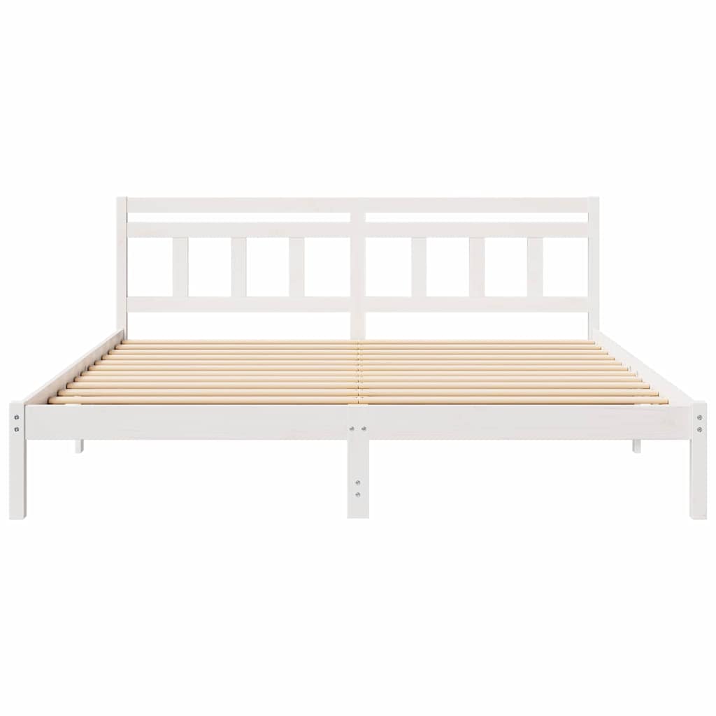 Struttura del letto Bianco 200 x 200 cm Pino massello
