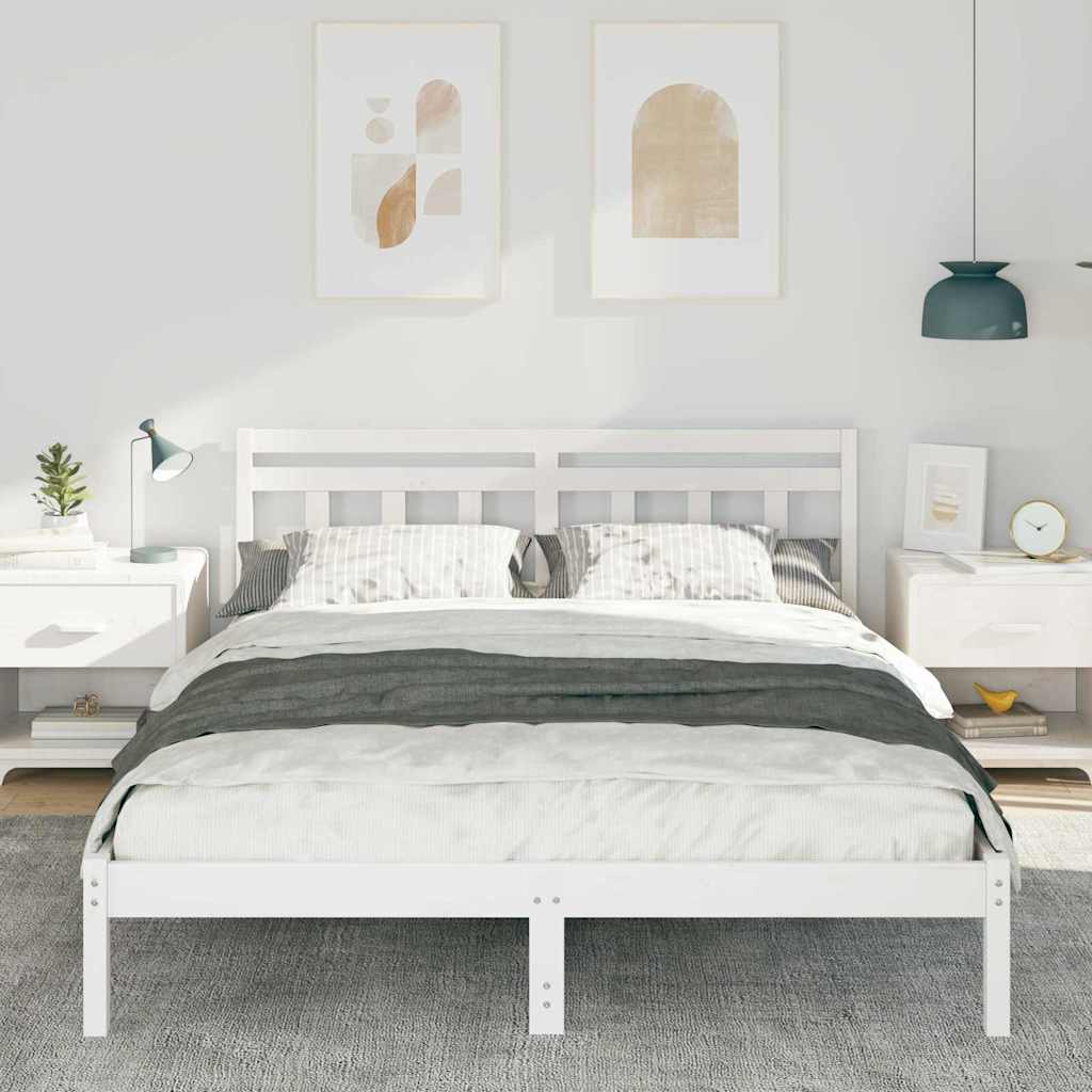 Struttura del letto Bianco 150 x 200 cm Pino massello
