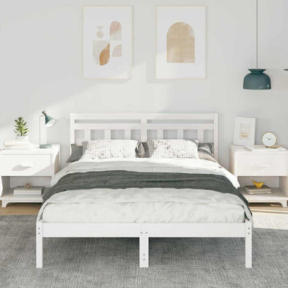 Struttura del letto Bianco 135 x 190 cm Pino massello
