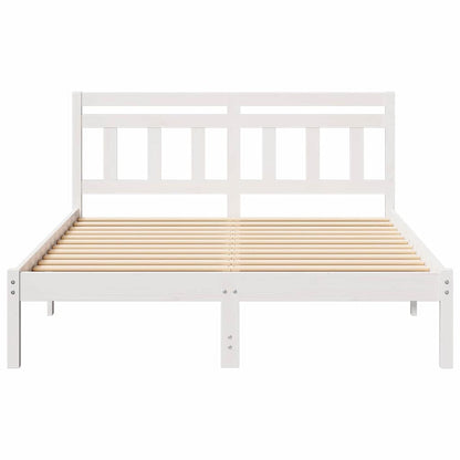Struttura del letto Bianco 135 x 190 cm Pino massello