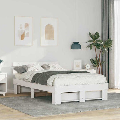 Struttura del letto Bianco 140 x 190 cm Pino massello