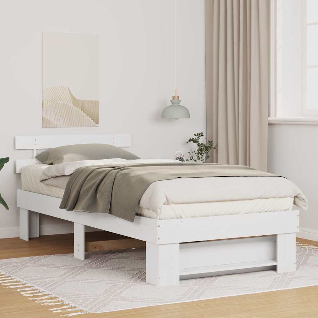 Struttura del letto Bianco 75 x 190 cm Pino massello