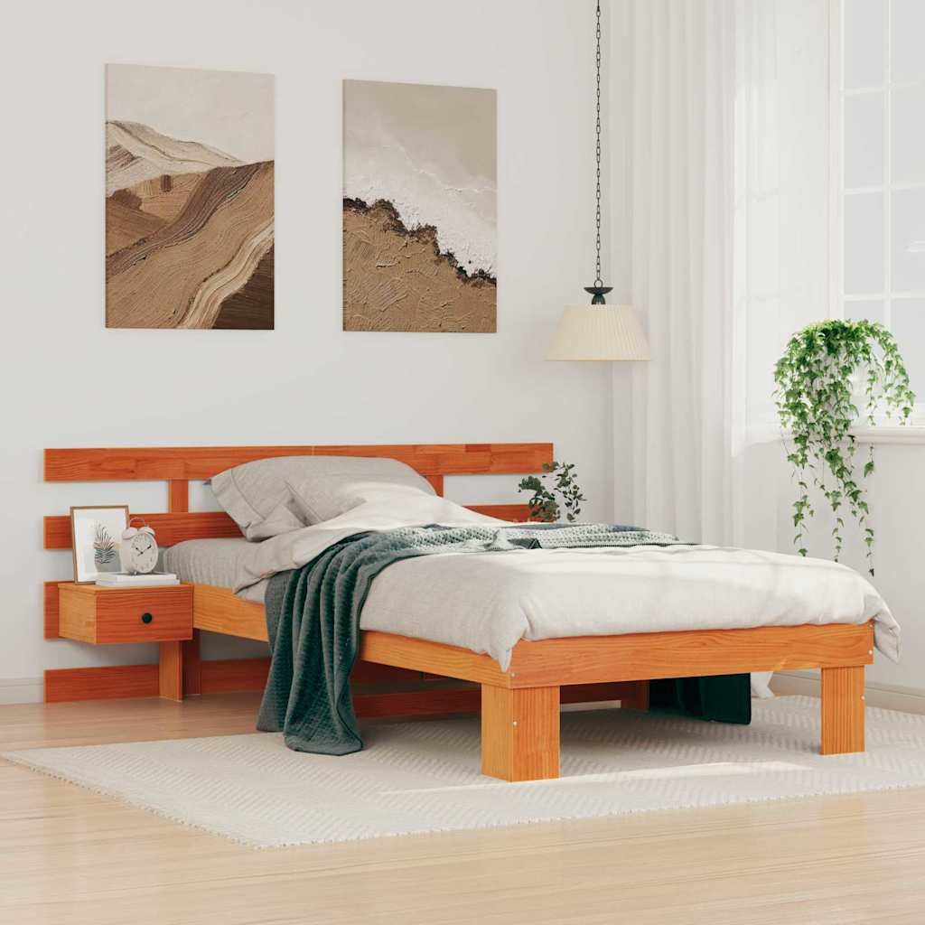 Struttura del letto Marrone cerato 75 x 190 cm Pino massello