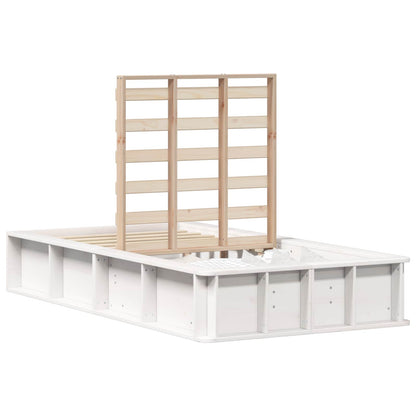Struttura del letto Bianco 75 x 190 cm Pino massello