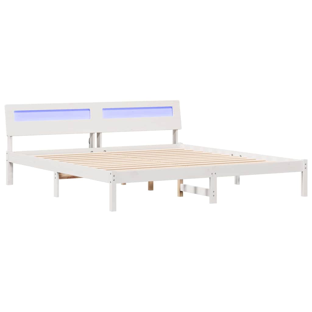 Struttura del letto Bianco 180 x 200 cm Pino massello
