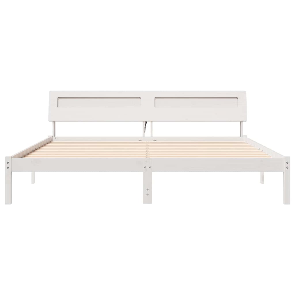 Struttura del letto Bianco 180 x 200 cm Pino massello