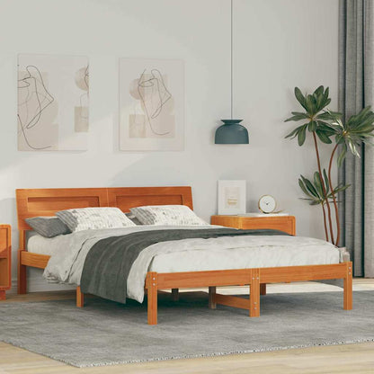 Struttura del letto Marrone cerato 140 x 190 cm Pino massello