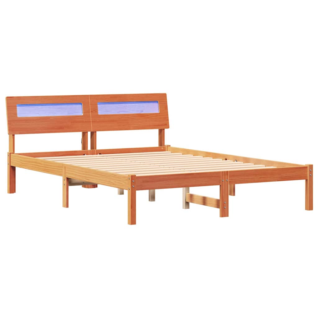 Struttura del letto Marrone cerato 140 x 190 cm Pino massello