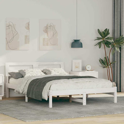 Struttura del letto Bianco 135 x 190 cm Pino massello