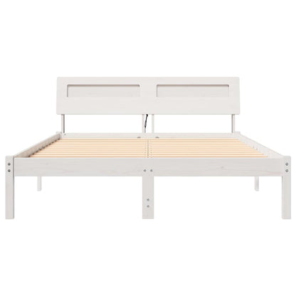 Struttura del letto Bianco 135 x 190 cm Pino massello