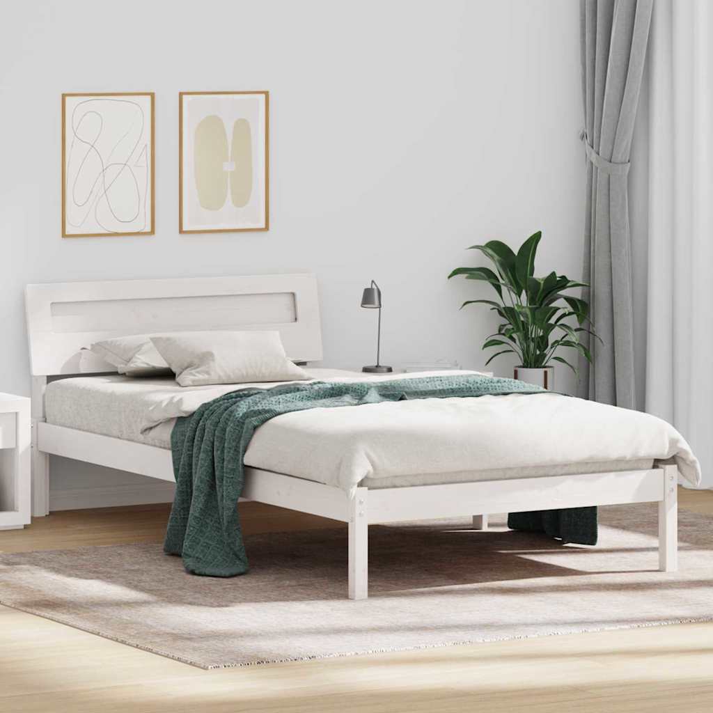 Struttura del letto Bianco 100 x 200 cm Pino massello