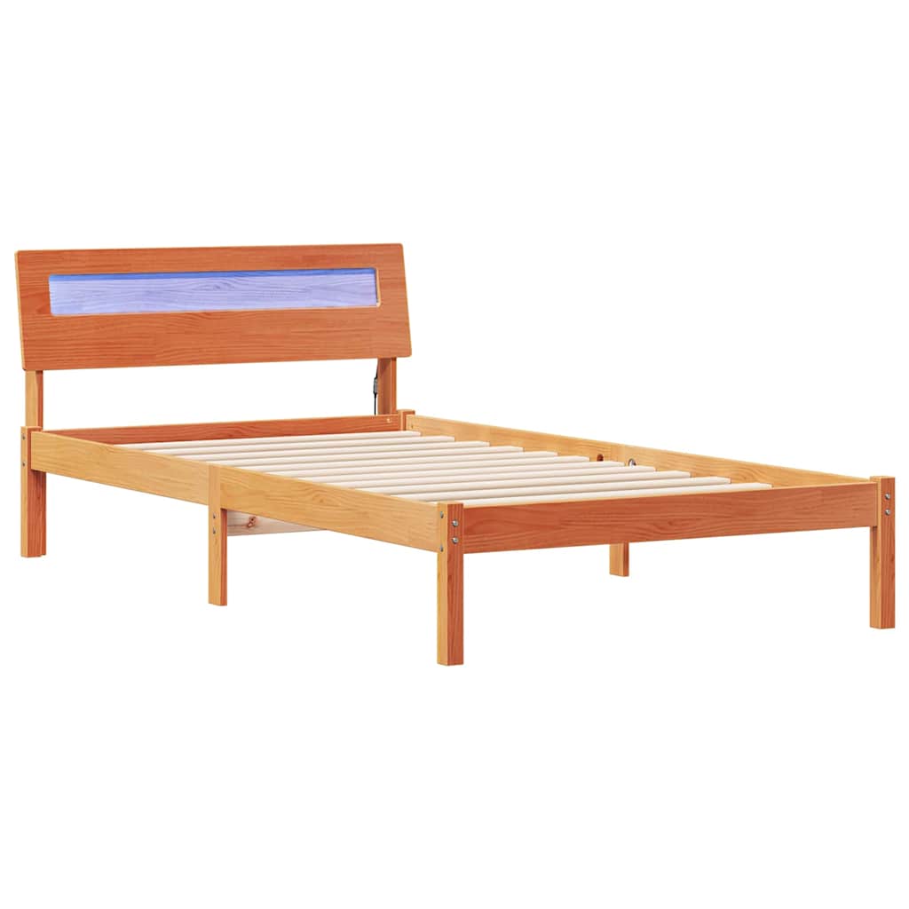 Struttura del letto Marrone cerato 90 x 200 cm Pino massello