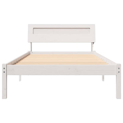 Struttura del letto Bianco 90 x 190 cm Pino massello