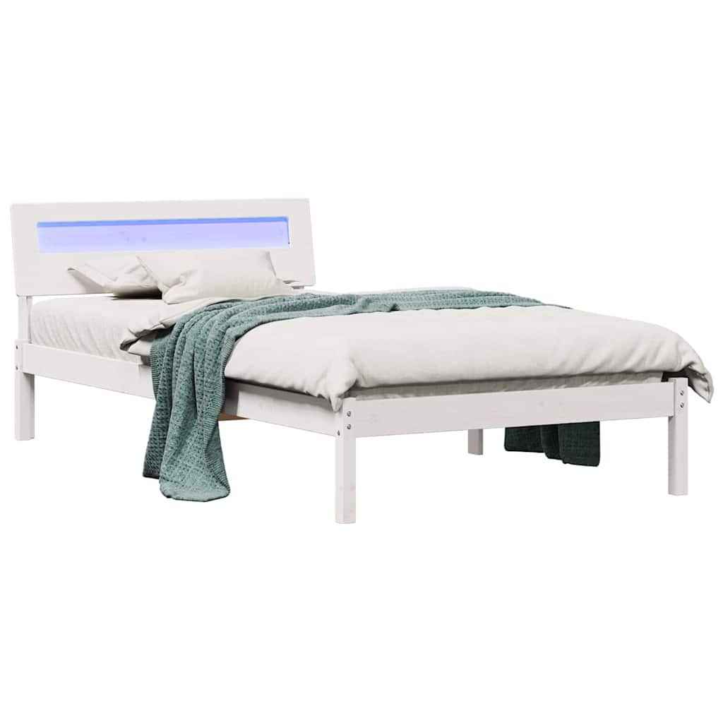 Struttura del letto Bianco 90 x 190 cm Pino massello