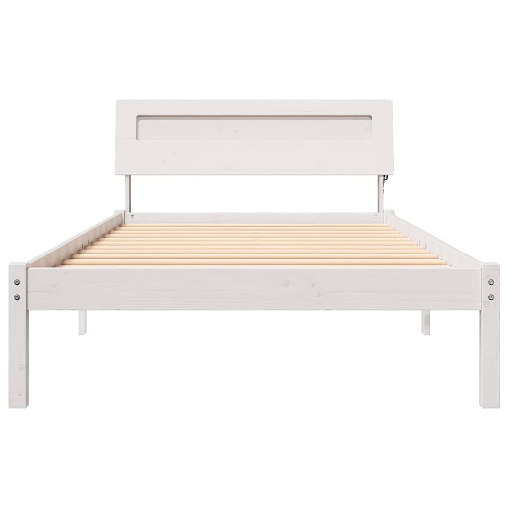 Struttura del letto Bianco 75 x 190 cm Pino massello
