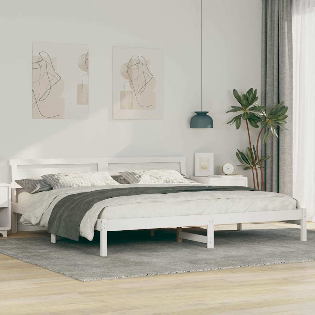 Struttura del letto Bianco 180 x 200 cm Pino massello