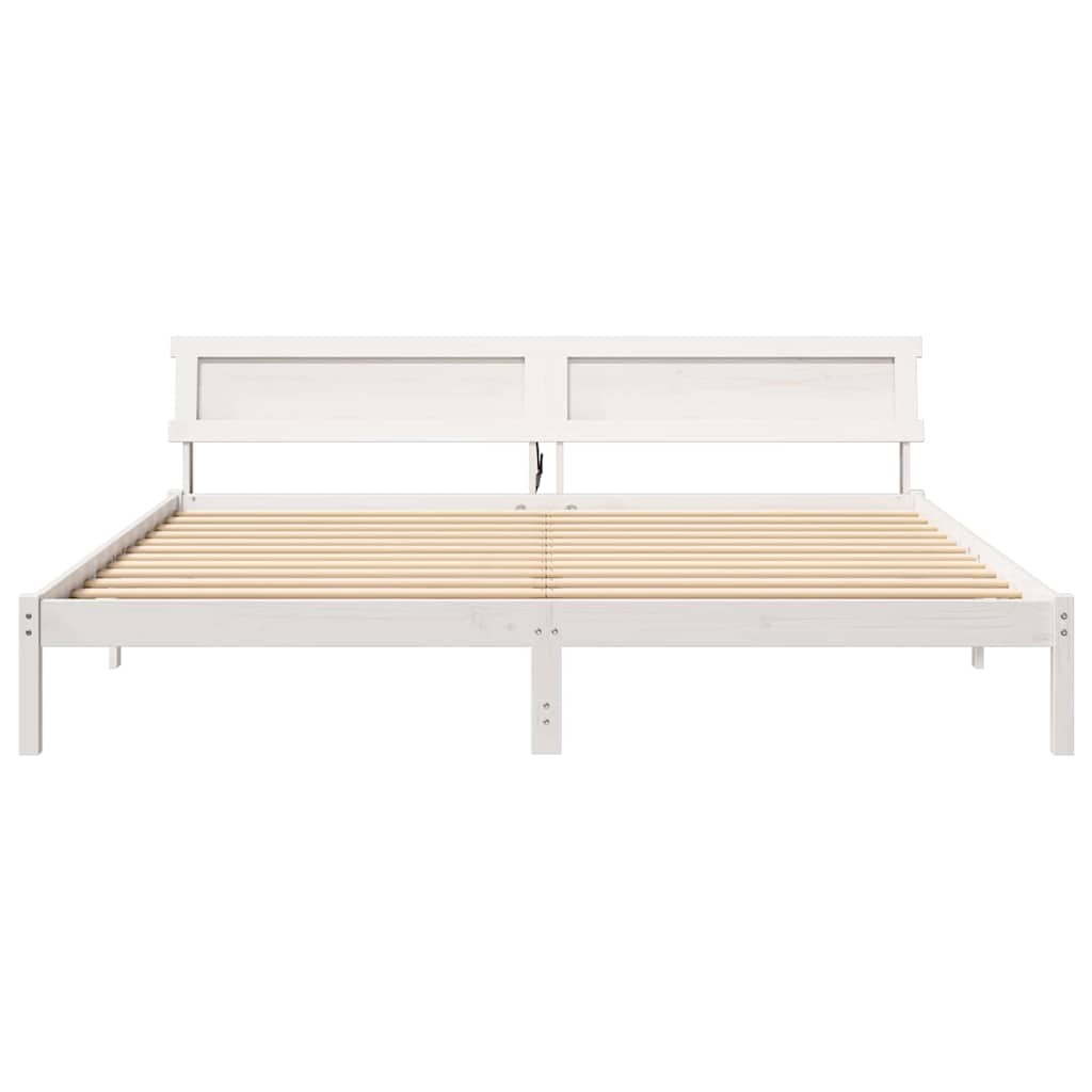 Struttura del letto Bianco 180 x 200 cm Pino massello
