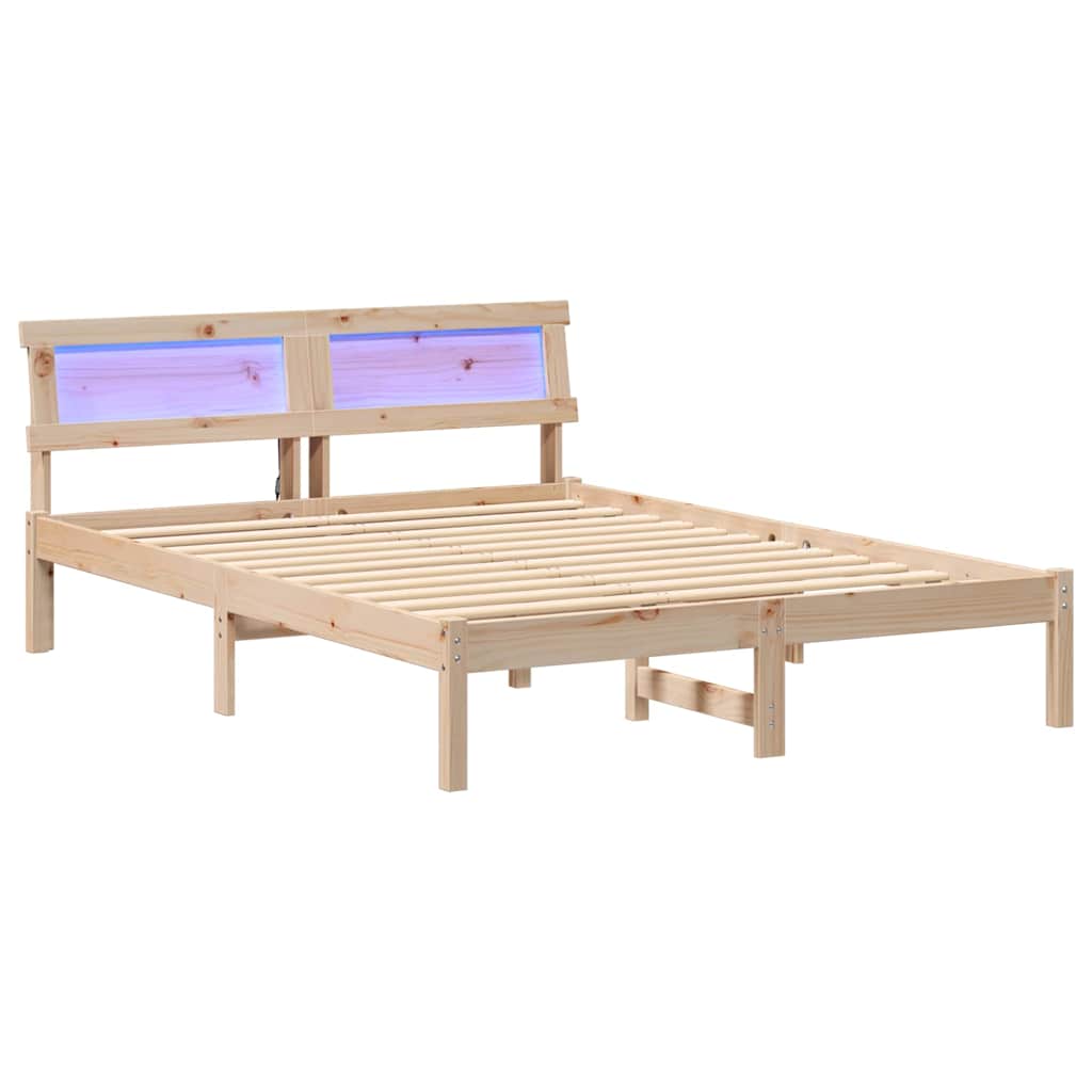 Struttura del letto Marrone 140 x 190 cm Pino massello