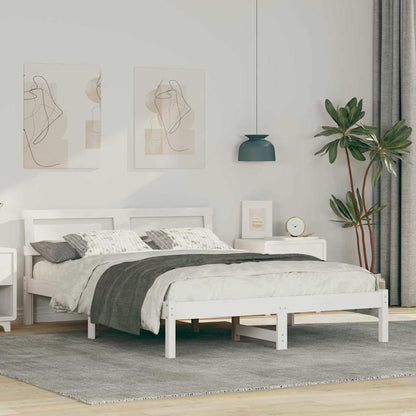Struttura del letto Bianco 140 x 190 cm Legno di pino massello