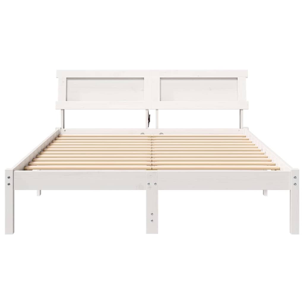 Struttura del letto Bianco 140 x 190 cm Legno di pino massello