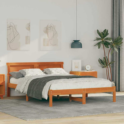 Struttura del letto Marrone cerato 140 x 190 cm Pino massello