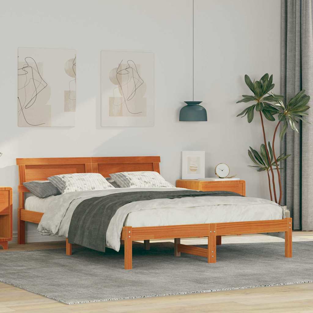 Struttura del letto Marrone cerato 135 x 190 cm Pino massello