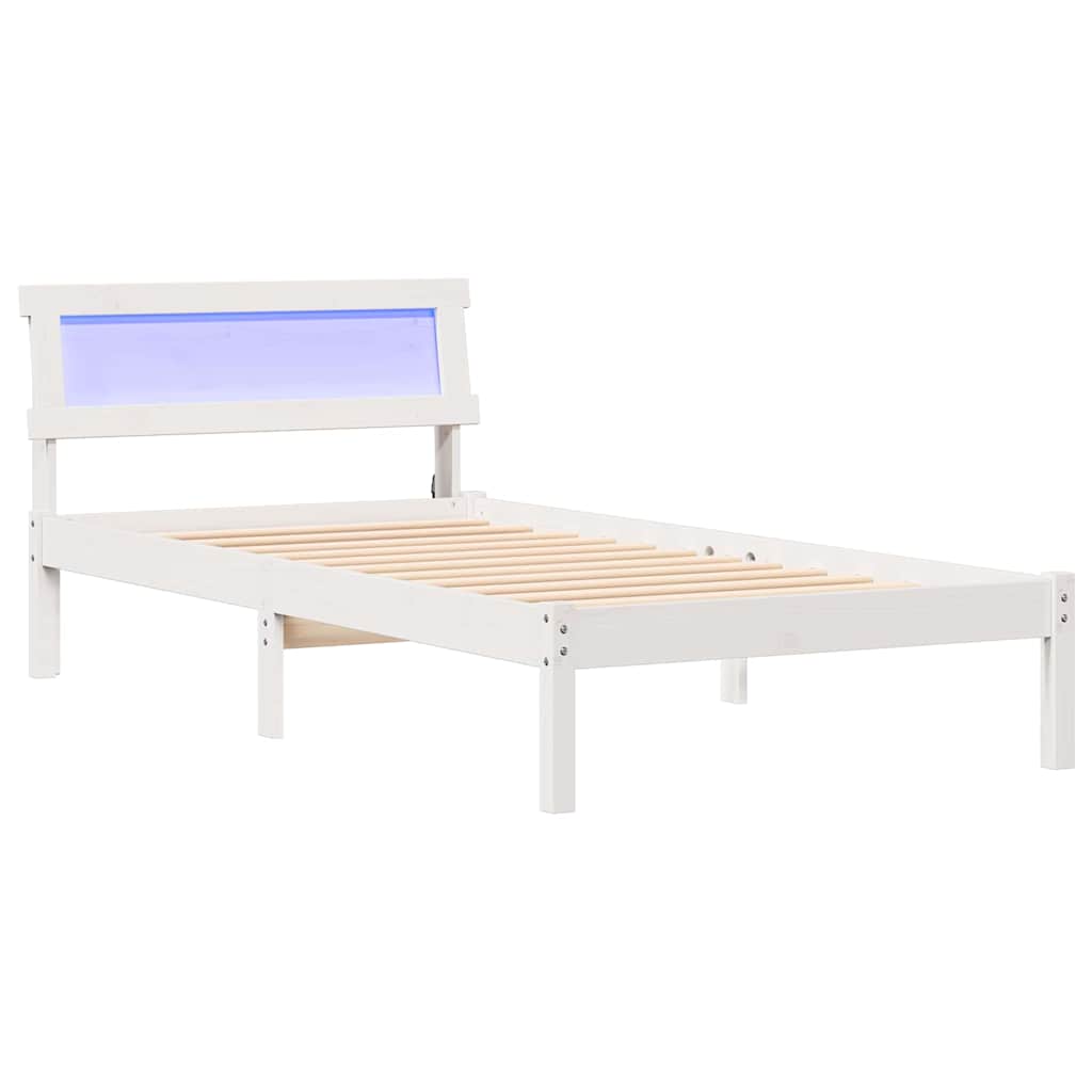 Struttura del letto Bianco 100 x 200 cm Pino massello