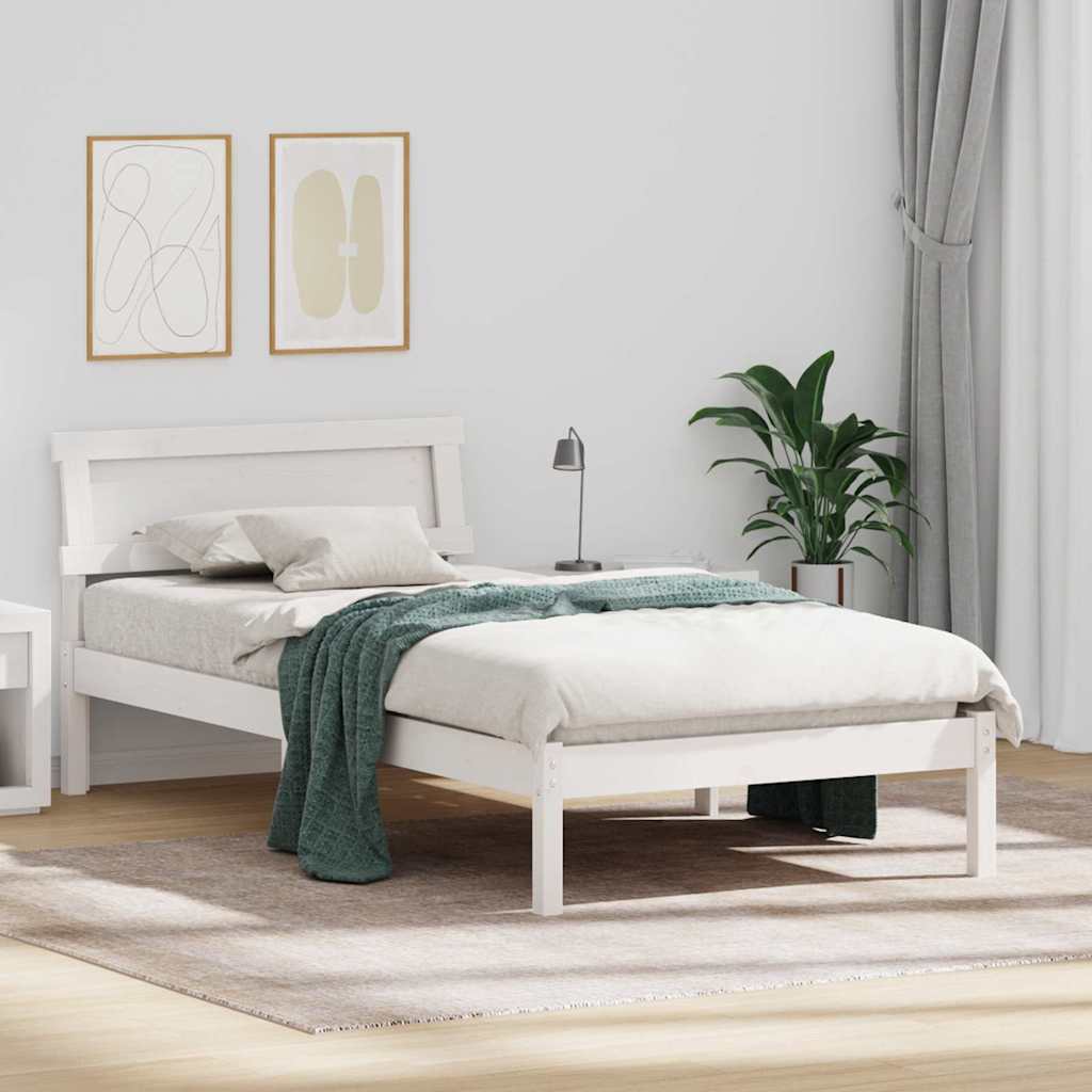 Struttura del letto Bianco 90 x 200 cm Pino massello