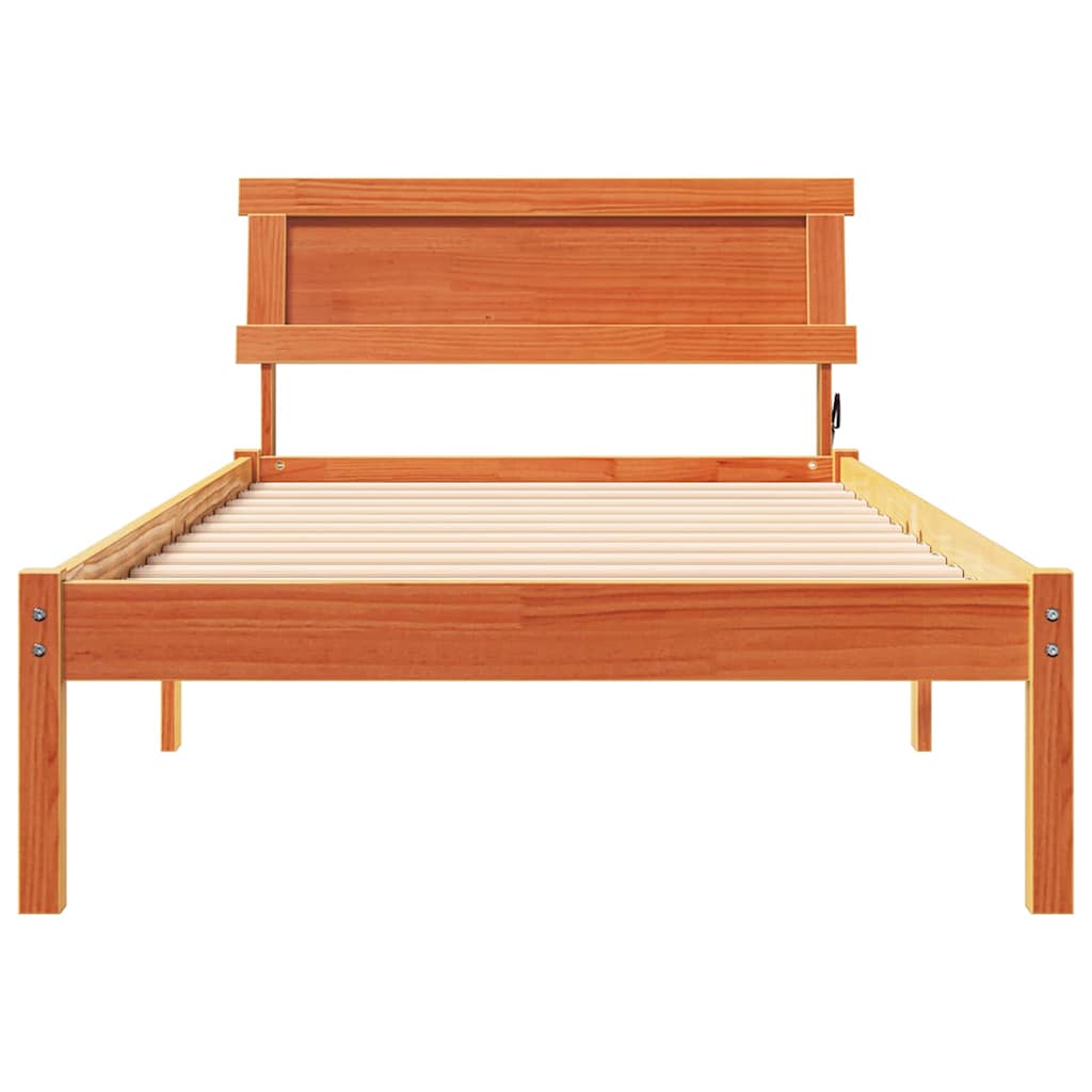 Struttura del letto Marrone cerato 75 x 190 cm Pino massello