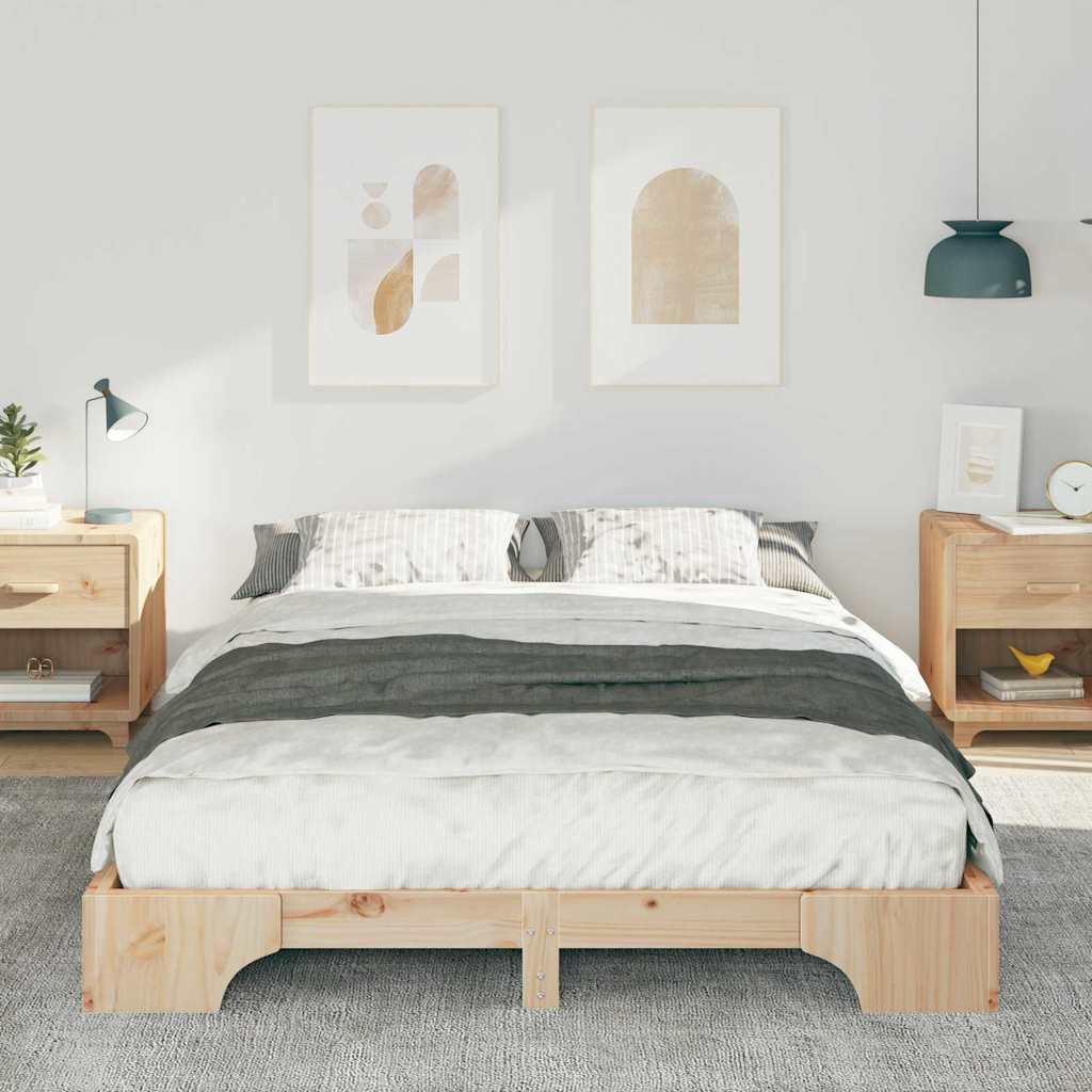 Struttura del letto Marrone 140 x 210 cm Pino massello