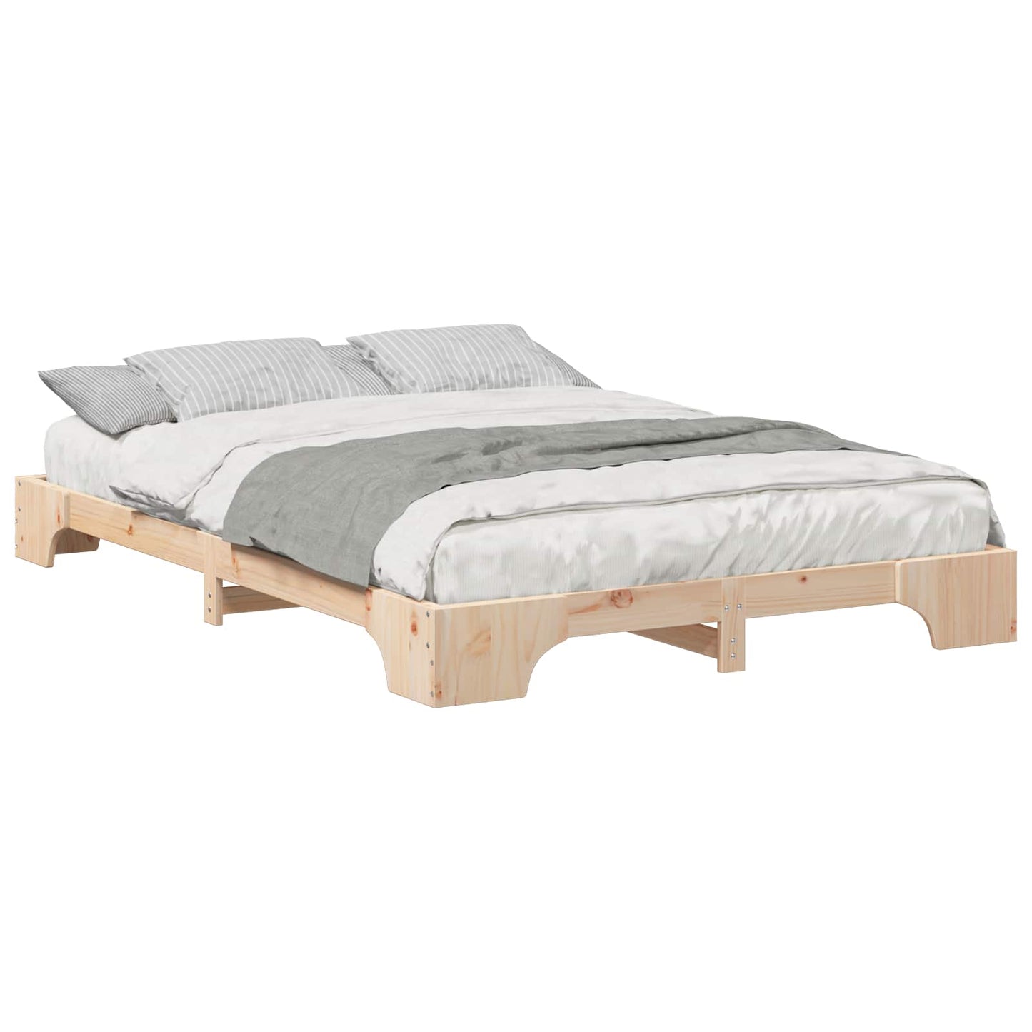 Struttura del letto Marrone 140 x 210 cm Pino massello