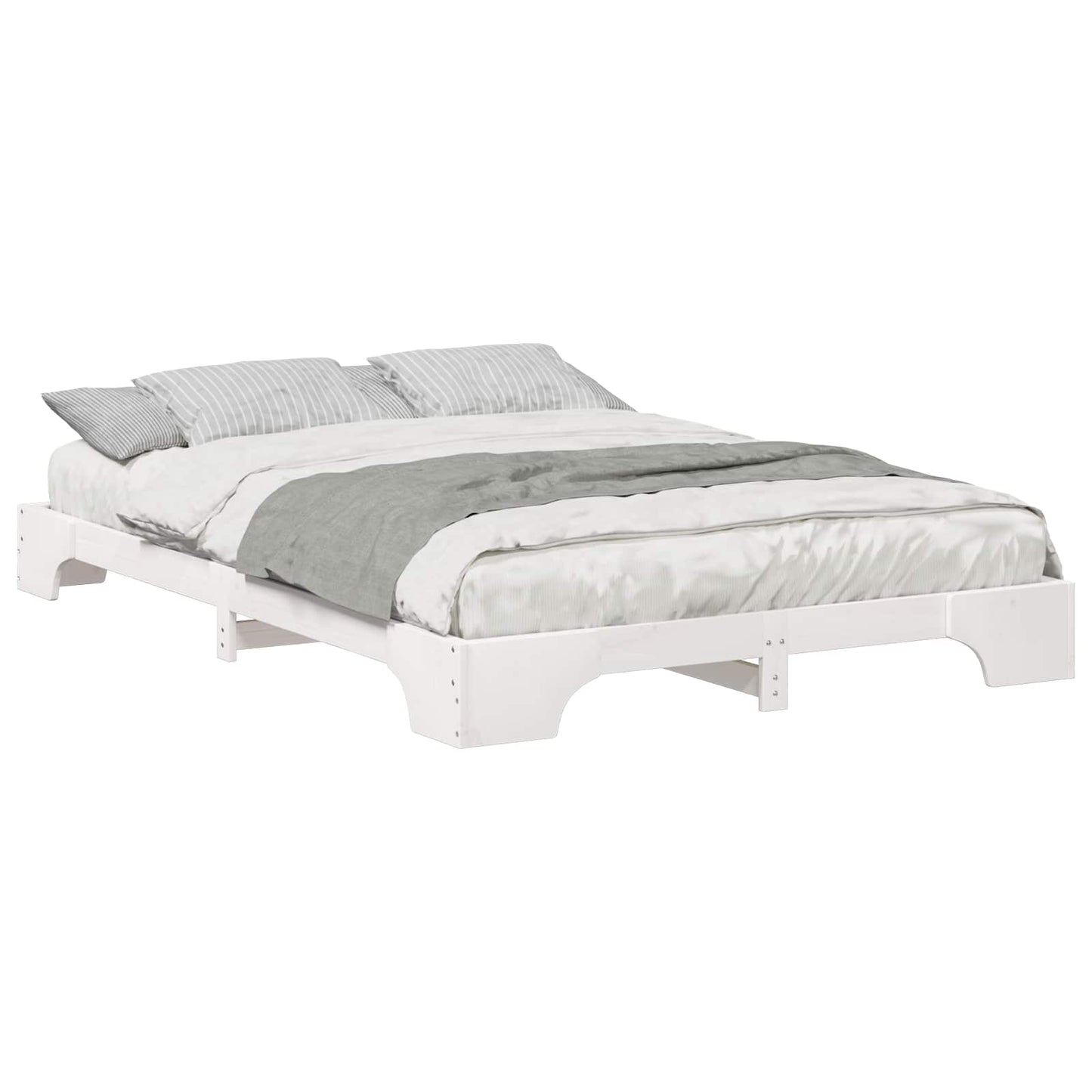 Struttura del letto Bianco 140 x 210 cm Pino massello