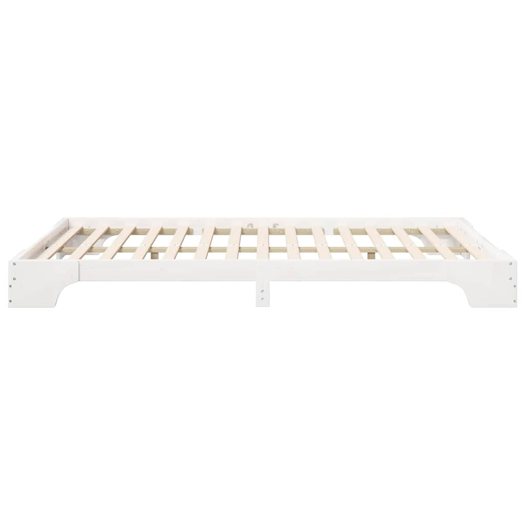 Struttura del letto Bianco 140 x 210 cm Pino massello