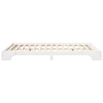 Struttura del letto Bianco 140 x 210 cm Pino massello