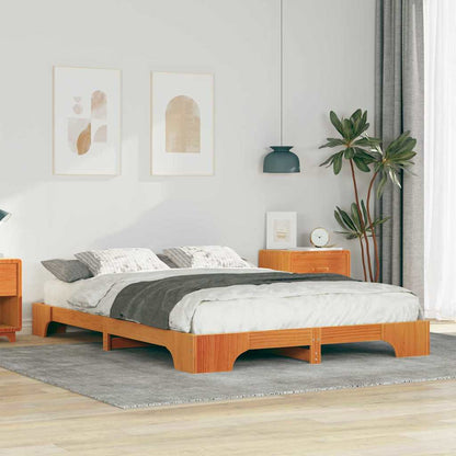 Struttura del letto Marrone 140 x 210 cm Pino massello