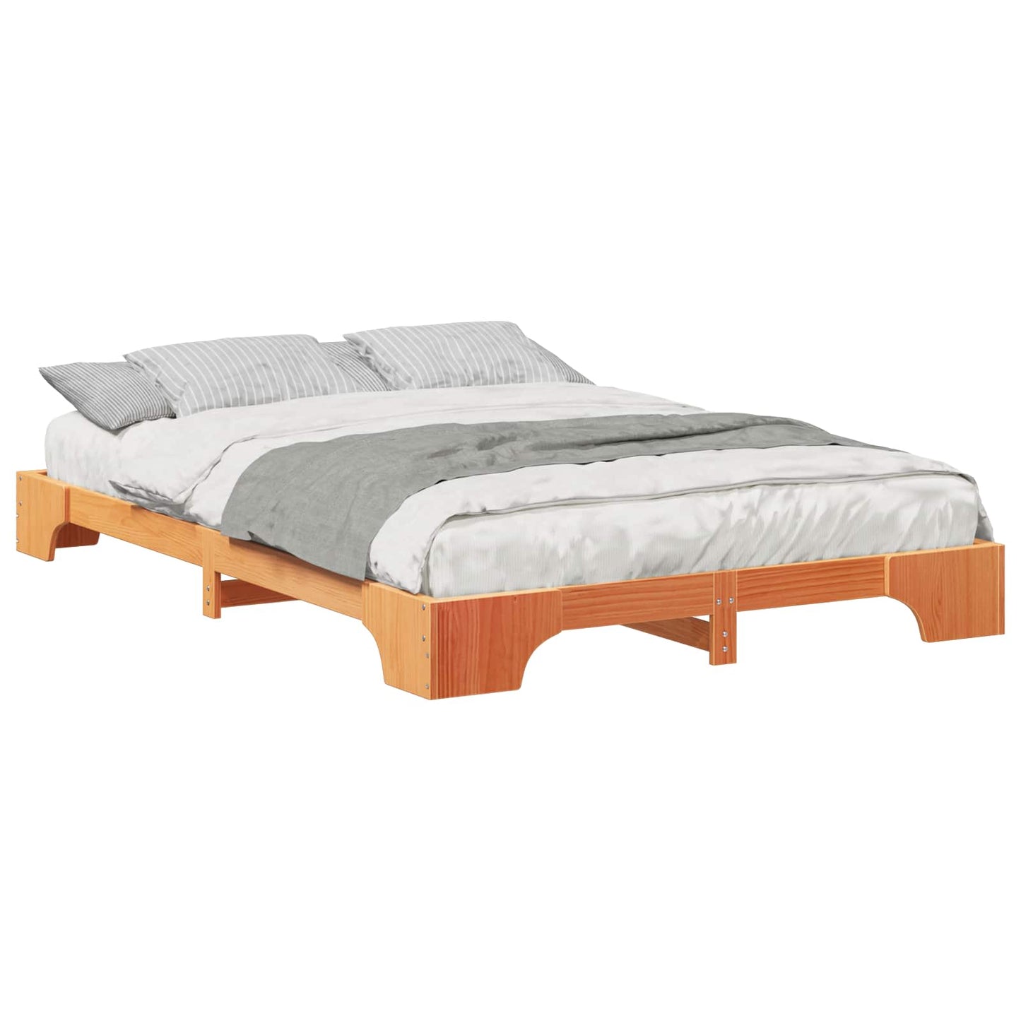 Struttura del letto Marrone 140 x 210 cm Pino massello