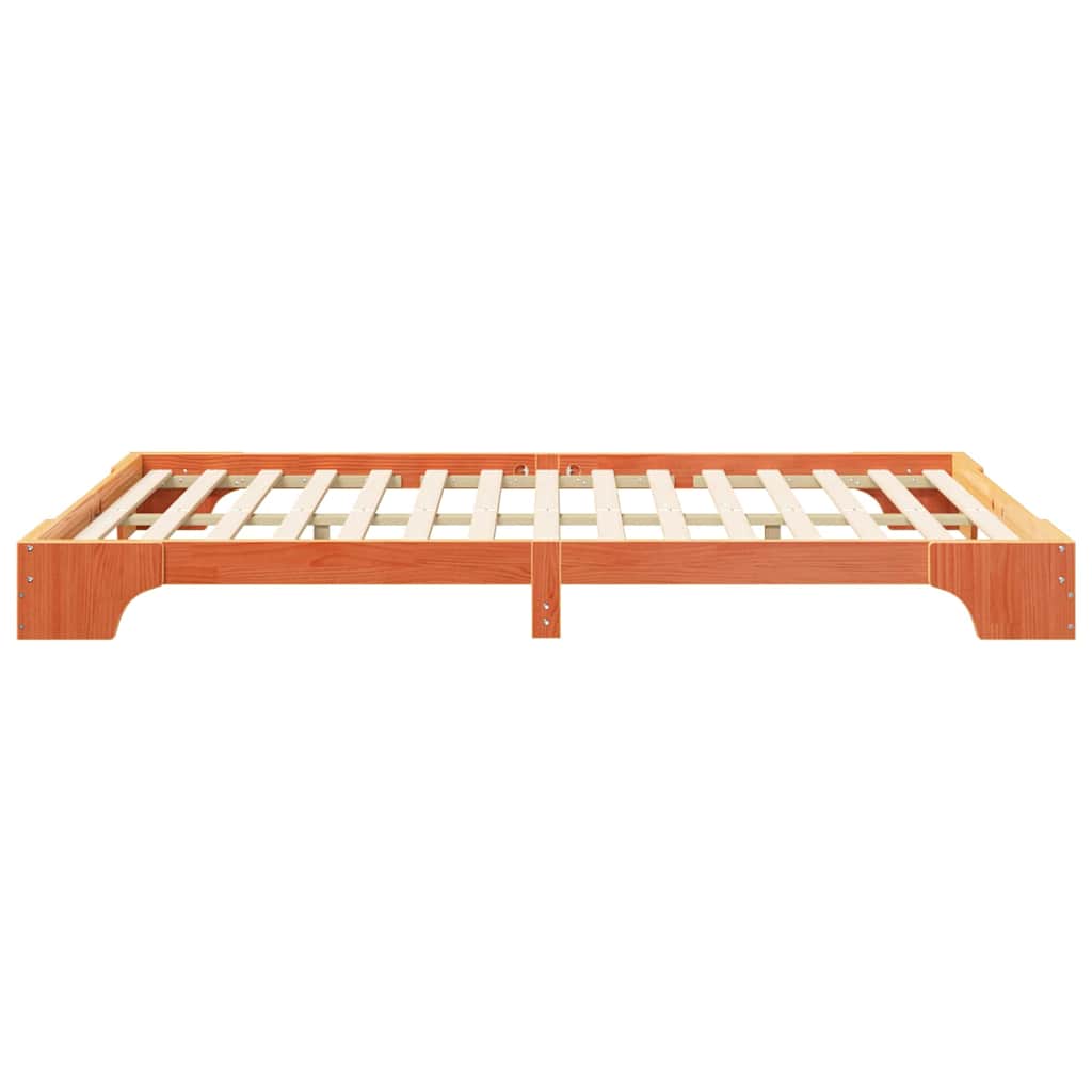 Struttura del letto Marrone 140 x 210 cm Pino massello