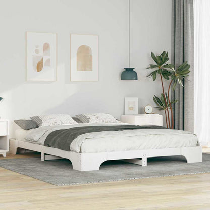 Struttura del letto Bianco 160 x 210 cm Pino massello