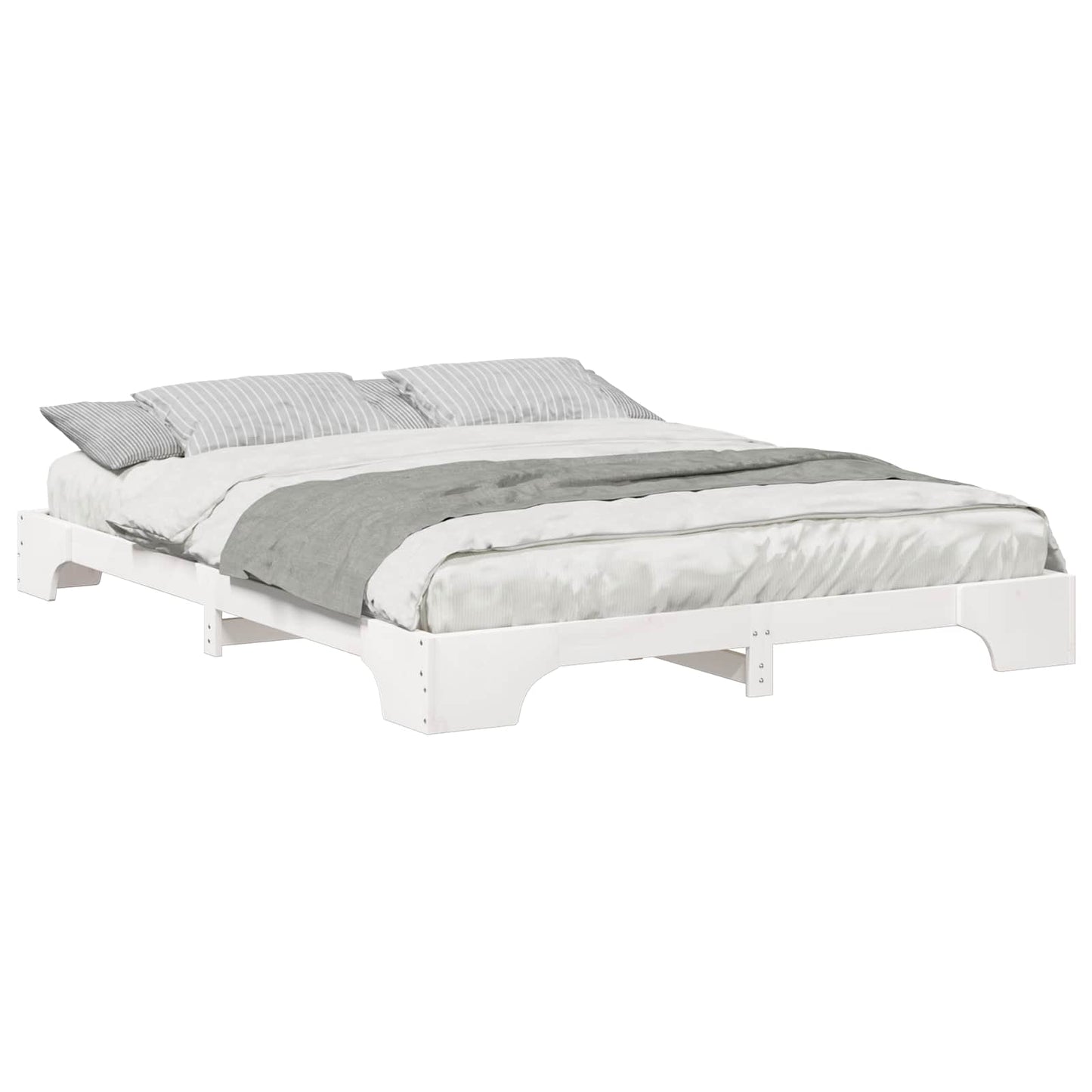 Struttura del letto Bianco 160 x 210 cm Pino massello